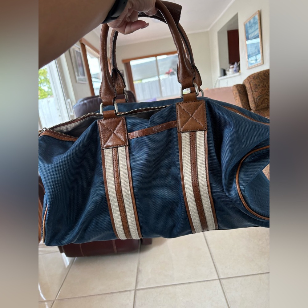 Stylish Cole Haan Blue and Brown Men's Bag
